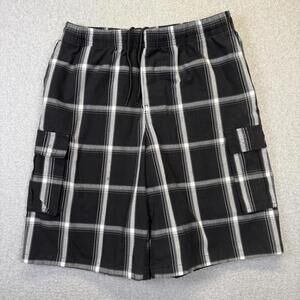 Shaka Wear Women's Size 2XL XXL Cotton Black White Striped Bermuda Style Shorts